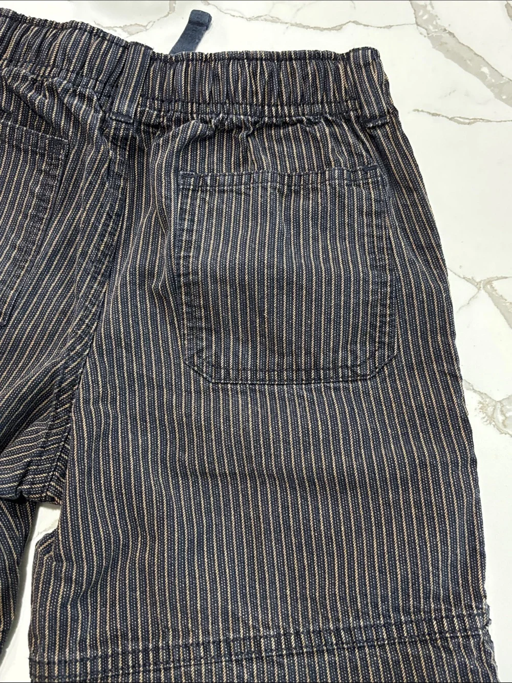 Gymboree Boys Black Tan Pinstripe 100% Cotton Bermuda Casual Shorts Size 8